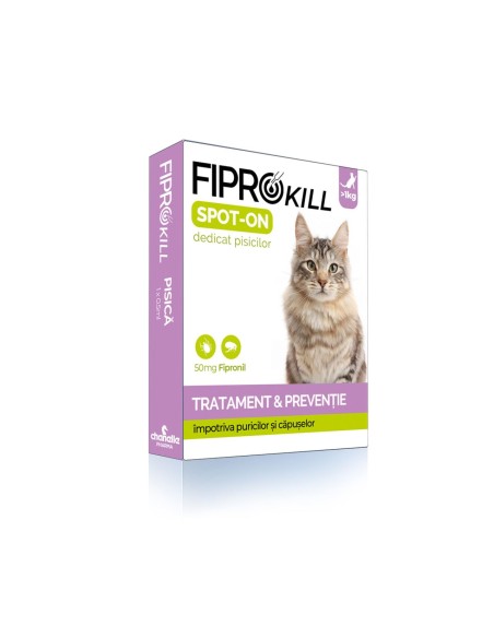 ANTIPARAZITAR EXTERN PENTRU PISICA FIPROKILL CAT 50 MG SPOT-ON 3PIP/CUT