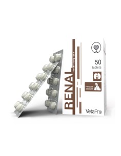 VETAPRO RENAL 50TAB/CUT SUPORT RENAL CAINI SI PISICI