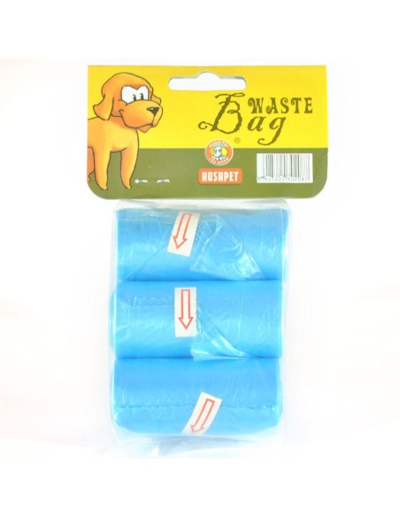 SACI IGIENICI COLECTORI PENTRU CANI ALBASTRI HUSHPET 3x20 BUC/SET