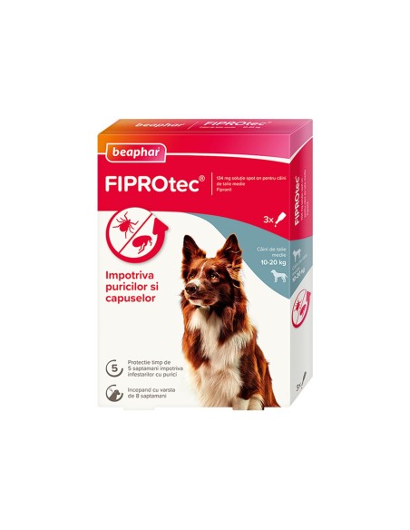 PIPETA ANTIPARAZITARA PENTRU CAINI FIPROTEC BEAPHAR M 10-20KG (3PIPx1.34ML/CUT)