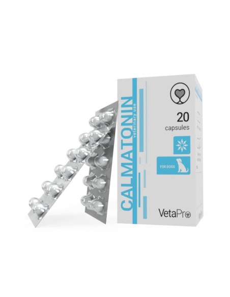 VETAPRO CALMATONIN 20CAPS/CUT AMELIORAREA ANXIETATII LA CAINI