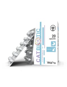 VETAPRO CATBIOTIC 20CAPS/CUT SUPORT DIGESTIV PISICI
