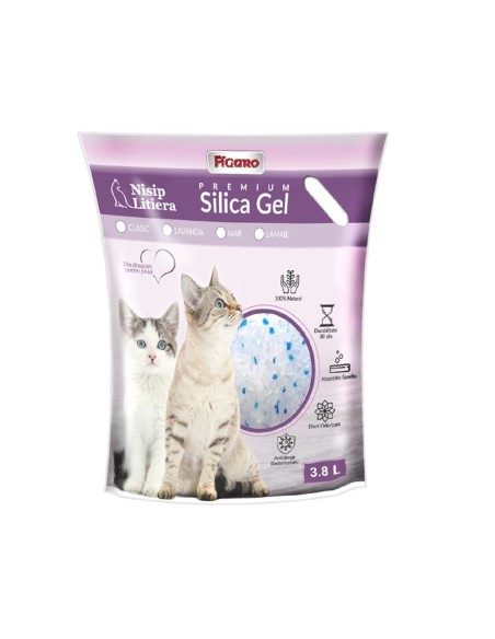 ASTERNUT PENTRU LITIERA PISICI NISIP SILICA-GEL FIGARO PREMIUM 3.8L-PH INDICATOR