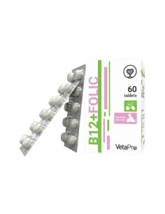 VETAPRO B12+ACID FOLIC 60TB/CUT SUPORT MULTIPLU CAINI SI...
