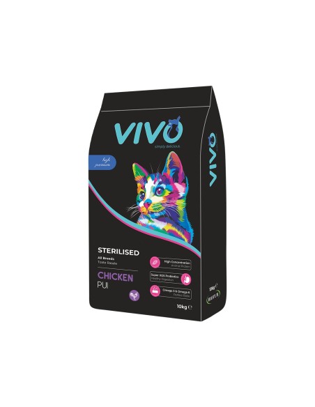 VIVO HRANA USCATA SUPER PREMIUM PENTRU PISICI ADULTE STERILIZATE CU PUI 10KG