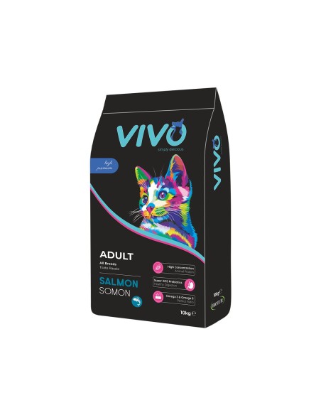 VIVO HRANA USCATA SUPER PREMIUM PENTRU PISICI ADULTE CU SOMON 10KG