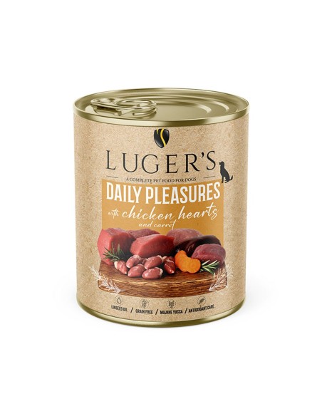 LUGER'S HRANA UMEDA CONSERVA CAINI CU INIMI DE PUI si MORCOV 800G