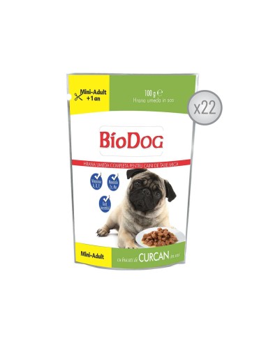 BIODOG HRANA UMEDA PENTRU CAINI MINI-ADULT CU...