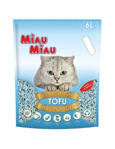 Asternut pentru Pisici Miau Miau, Tofu Baby Powder, 6L