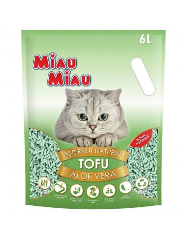 Asternut pentru Pisici Miau Miau, Tofu Aloe...