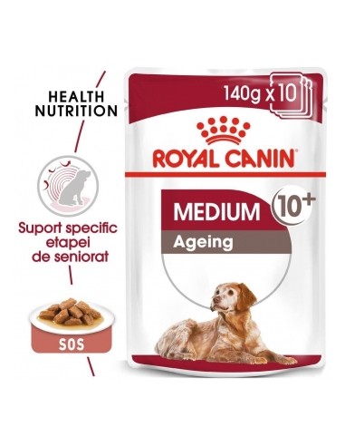 Plic Royal Canin, Medium Ageing, Caine 10 x 140 g