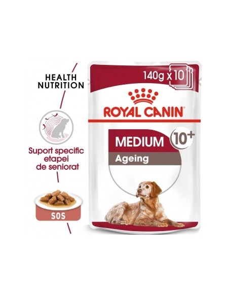 Plic Royal Canin, Medium Ageing, Caine 10 x 140 g