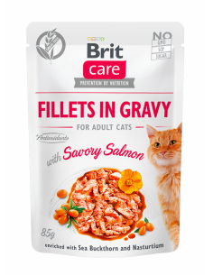 Brit Care Cat Fillets in Gravy With Savory Salmon 24 x 85 g