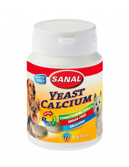 Vitamine si minerale pentru caini, Sanal Yeast- Calcium 75 g