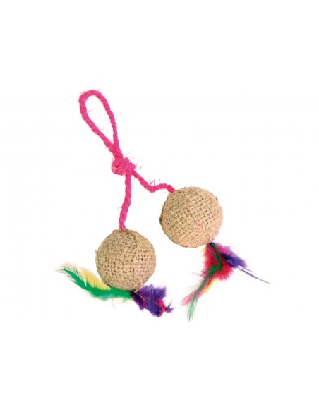 Jucarie Sisal cu 2 mingi