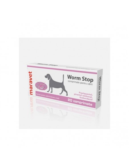 Worm Stop Comprimate Antiparazitare pentru Caini, 10 cp