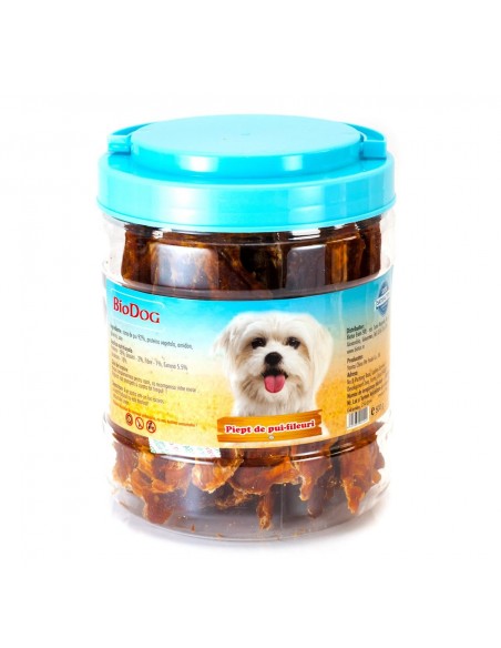 Biodog Recompense Piept de Pui Fileuri, 500 Gr