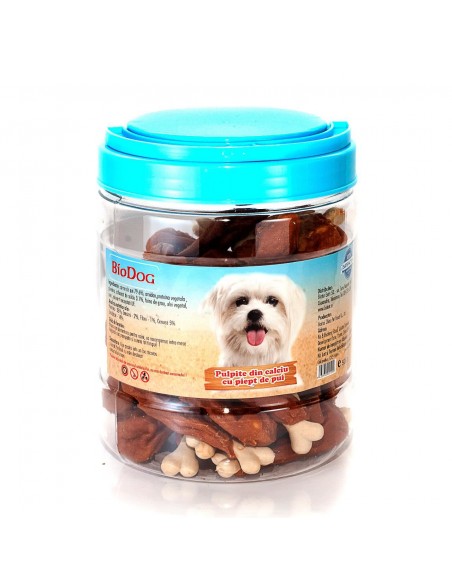 Biodog Recompense Pulpite din Calciu cu Piept Pui, 500 Gr