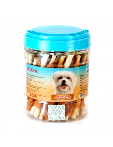 Biodog Recompense Baton Alb cu Piept Pui, 500 Gr